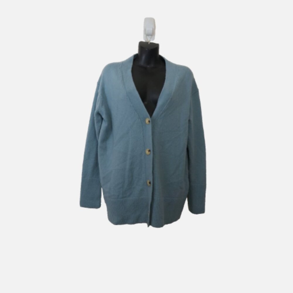 Vince size XS Wool and Cashmere Weekend Cardigan Sweater Oversized Blue NEW